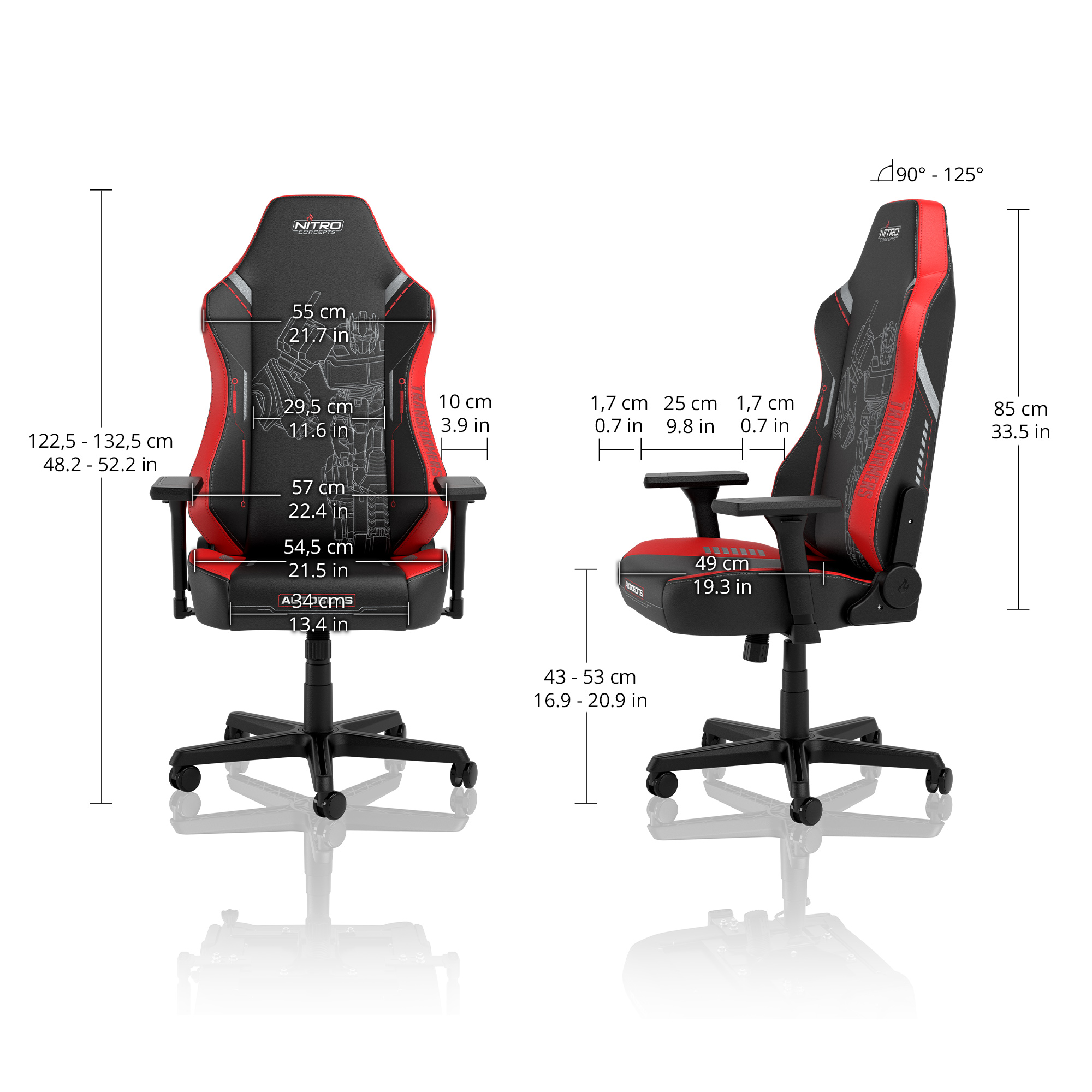 gaming chair vegan Transformers Autobots specifications measurements