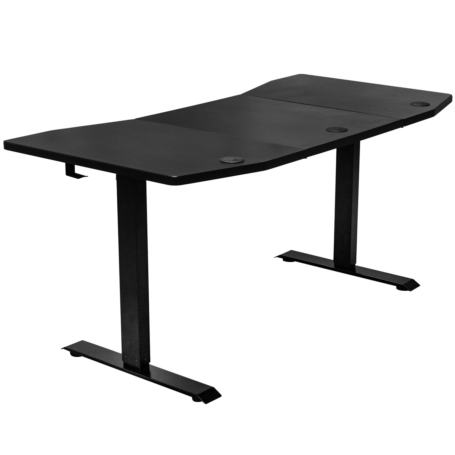 - Bureau de jeu D16E carbone noir - hauteur réglable électriquement
