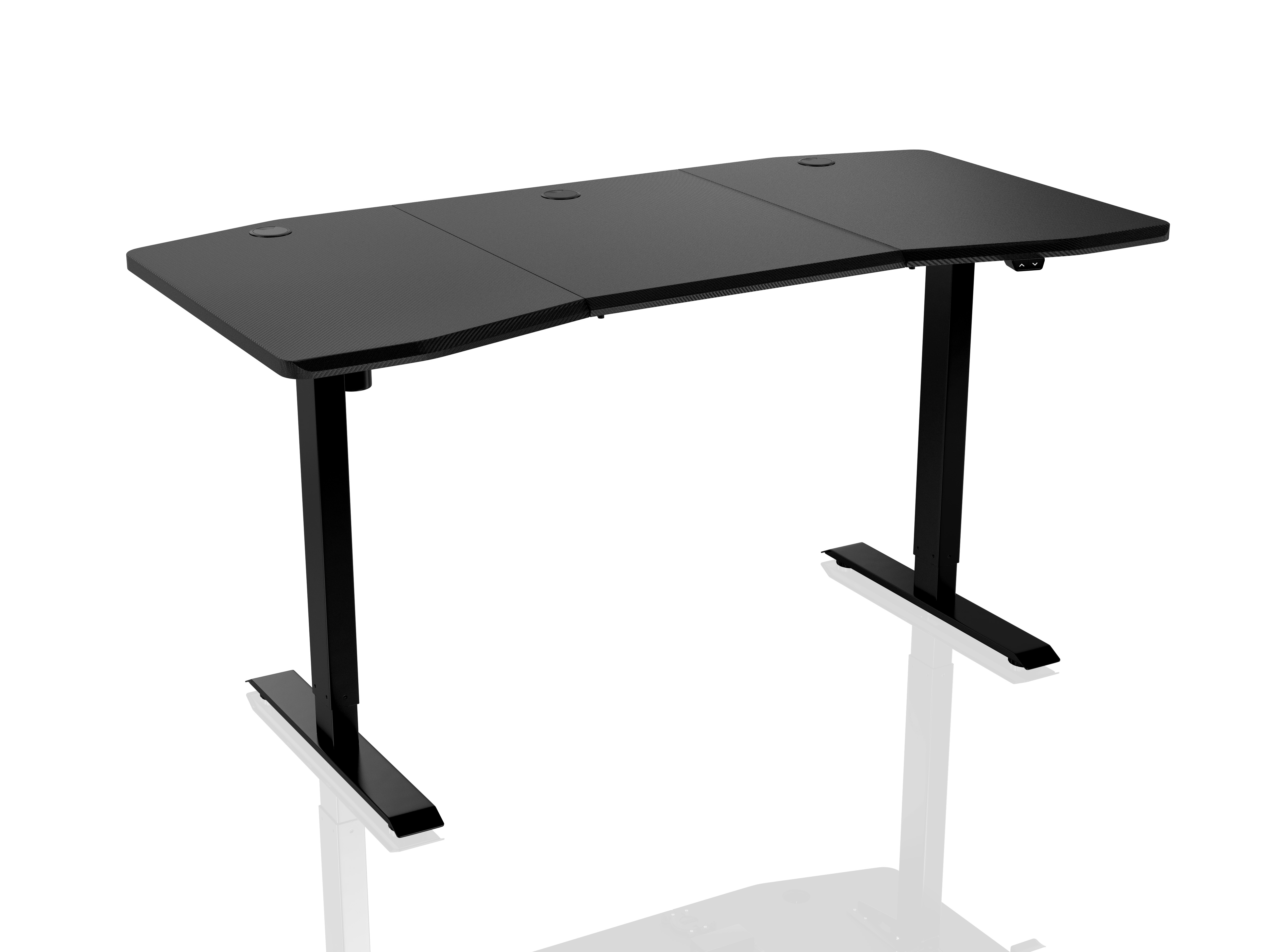  - Bureau de jeu D16E carbone noir - hauteur réglable électriquement
