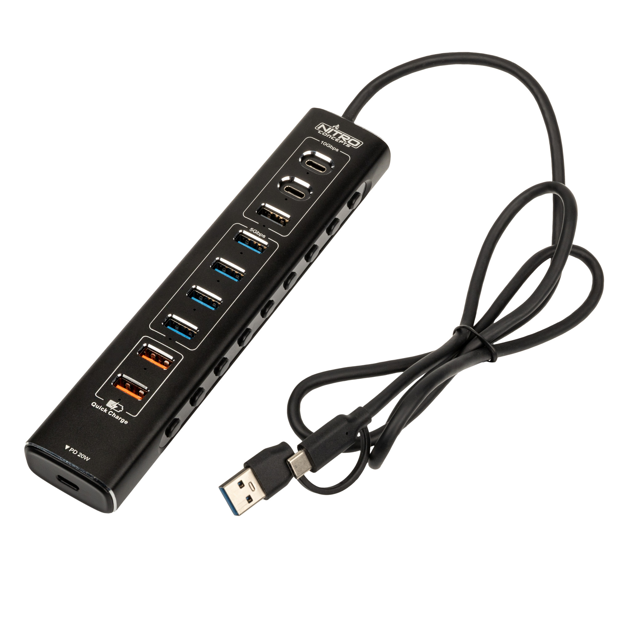 UH1 10-Port HYBRID USB HUB