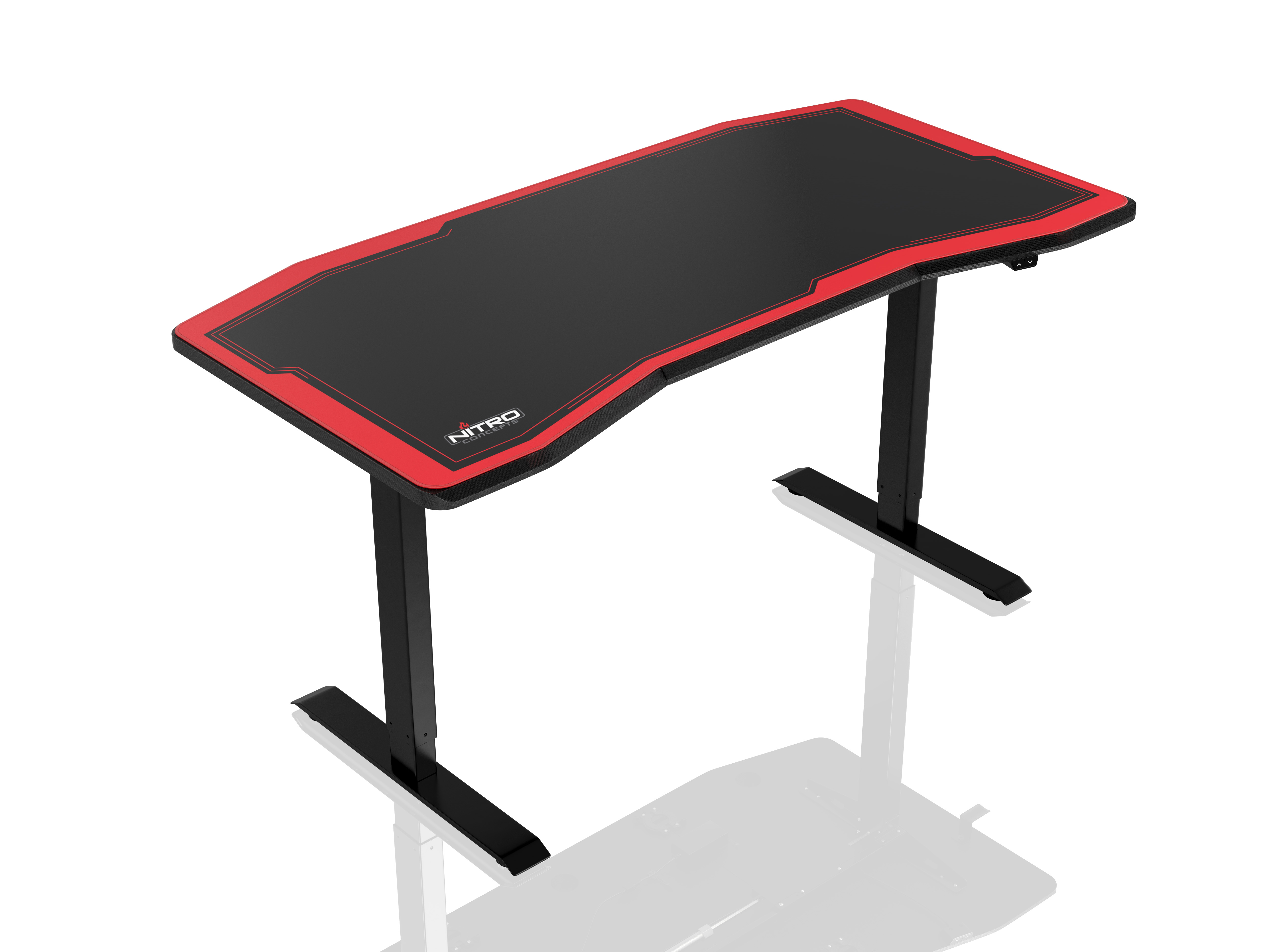 Nitro Concepts - Gaming Tisch D16E Carbon Red - elektrisch höhenverstellbar